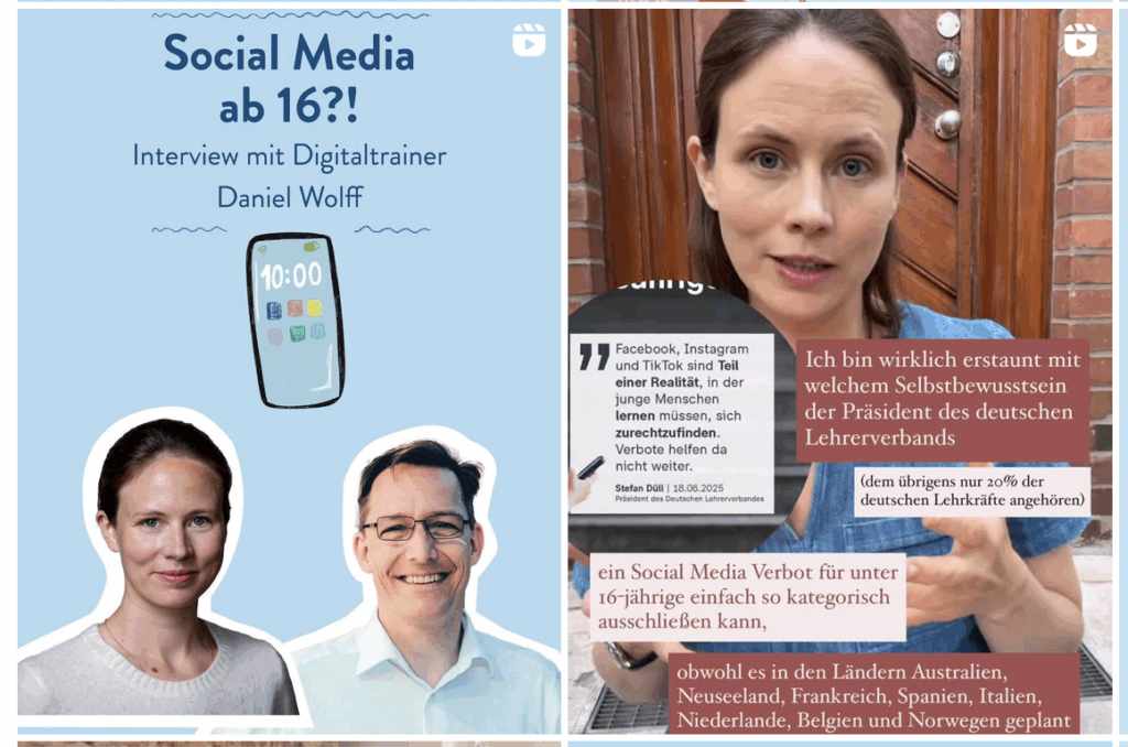 “Social Media ab 16 Jahren" - Live mit “Learnlearning.Withcaroline” und Digitalexperte Daniel Wolff