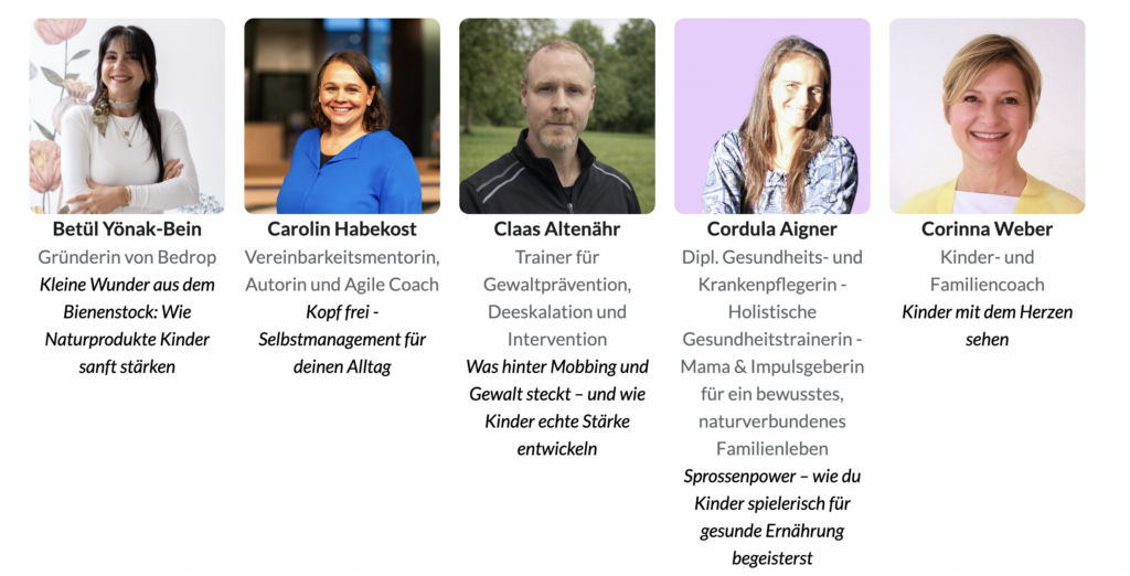6 -SpeakerInnen des Kongresses Kraftquelle Kids mit Stark ins Neue Jennifer Gorny